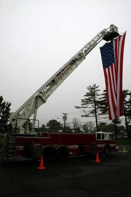 Truck 2 displays the flag during the 2009 Open House.